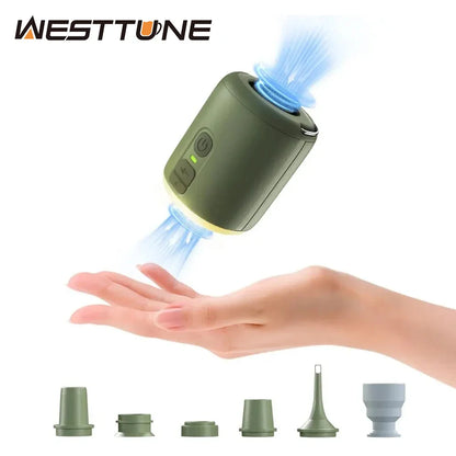 Portable camping air pump and lantern